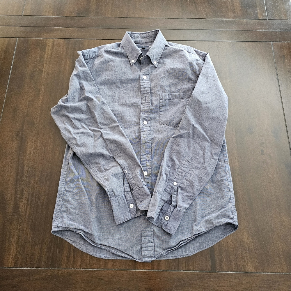 J. Crew Factory blue end on end button down shirt size medium